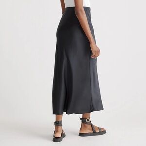Banana Republic Black Satin Midi Skirt